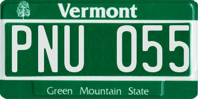 VT license plate PNU055