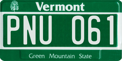 VT license plate PNU061