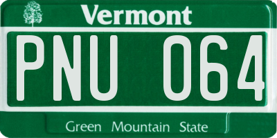 VT license plate PNU064