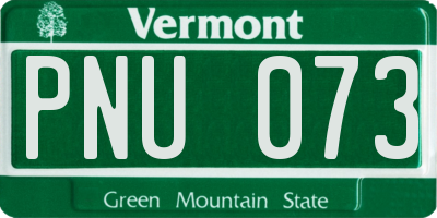 VT license plate PNU073