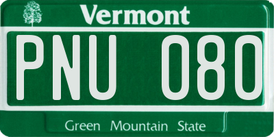 VT license plate PNU080