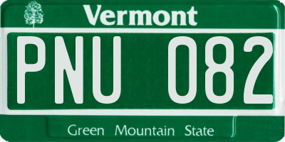 VT license plate PNU082