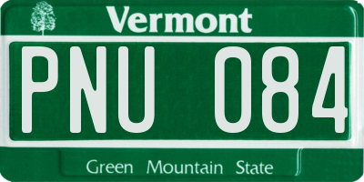 VT license plate PNU084
