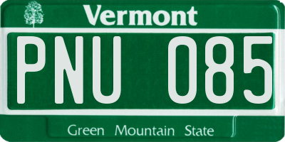VT license plate PNU085