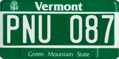 VT license plate PNU087