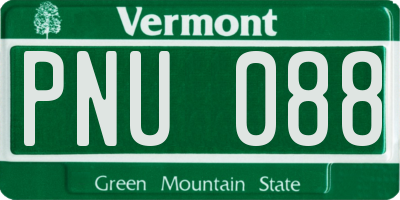 VT license plate PNU088