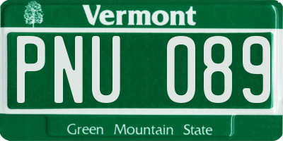 VT license plate PNU089