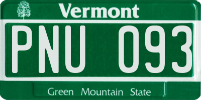 VT license plate PNU093