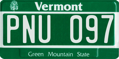 VT license plate PNU097