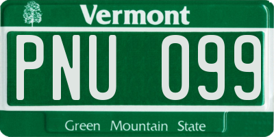 VT license plate PNU099