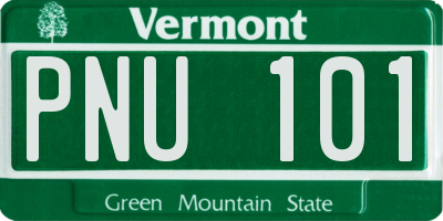 VT license plate PNU101