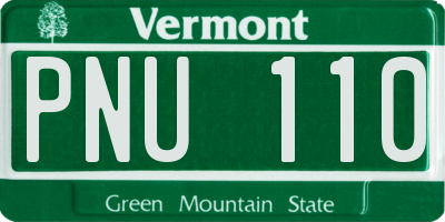 VT license plate PNU110