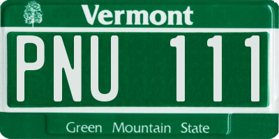 VT license plate PNU111