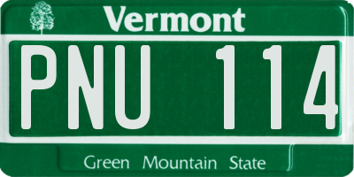 VT license plate PNU114