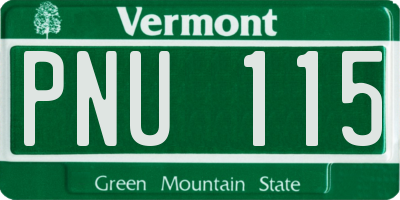 VT license plate PNU115