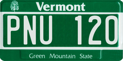 VT license plate PNU120