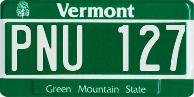 VT license plate PNU127