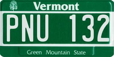 VT license plate PNU132