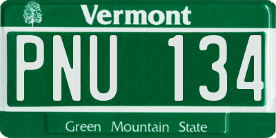 VT license plate PNU134