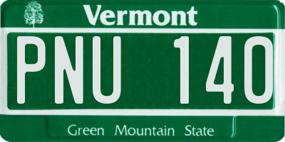 VT license plate PNU140