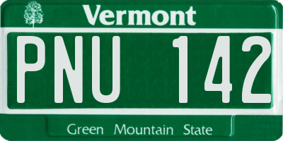 VT license plate PNU142