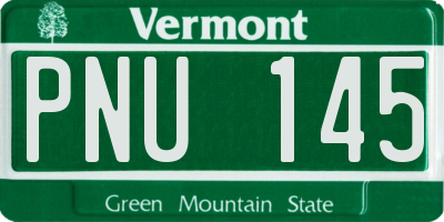 VT license plate PNU145