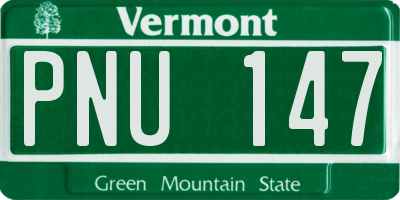 VT license plate PNU147
