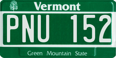 VT license plate PNU152