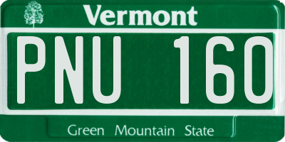 VT license plate PNU160