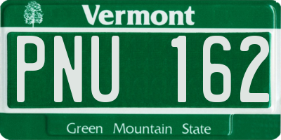 VT license plate PNU162