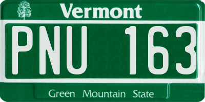 VT license plate PNU163