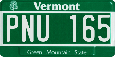 VT license plate PNU165