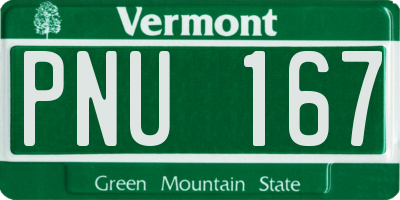 VT license plate PNU167