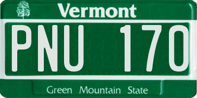 VT license plate PNU170