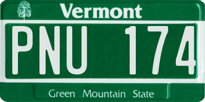 VT license plate PNU174