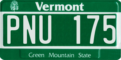 VT license plate PNU175
