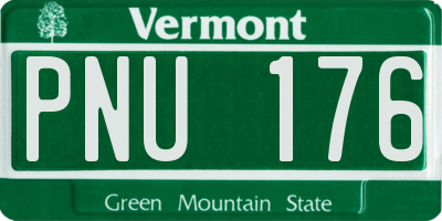VT license plate PNU176