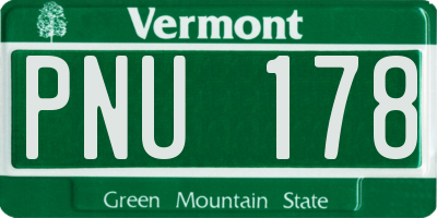 VT license plate PNU178