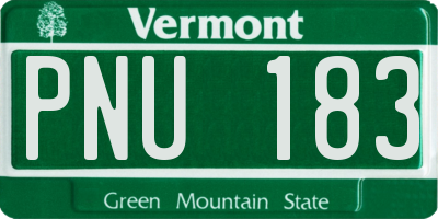 VT license plate PNU183