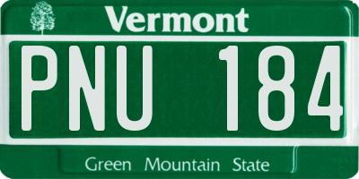 VT license plate PNU184