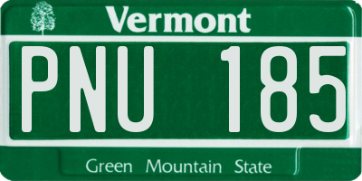 VT license plate PNU185