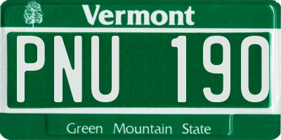 VT license plate PNU190