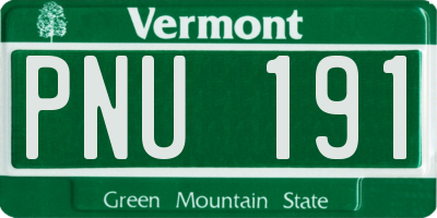 VT license plate PNU191