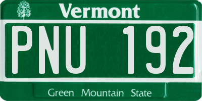 VT license plate PNU192