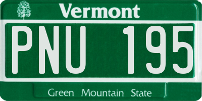 VT license plate PNU195