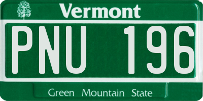VT license plate PNU196