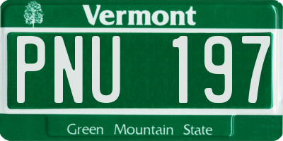VT license plate PNU197