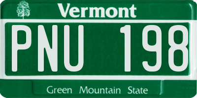 VT license plate PNU198