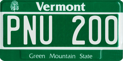 VT license plate PNU200