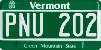VT license plate PNU202